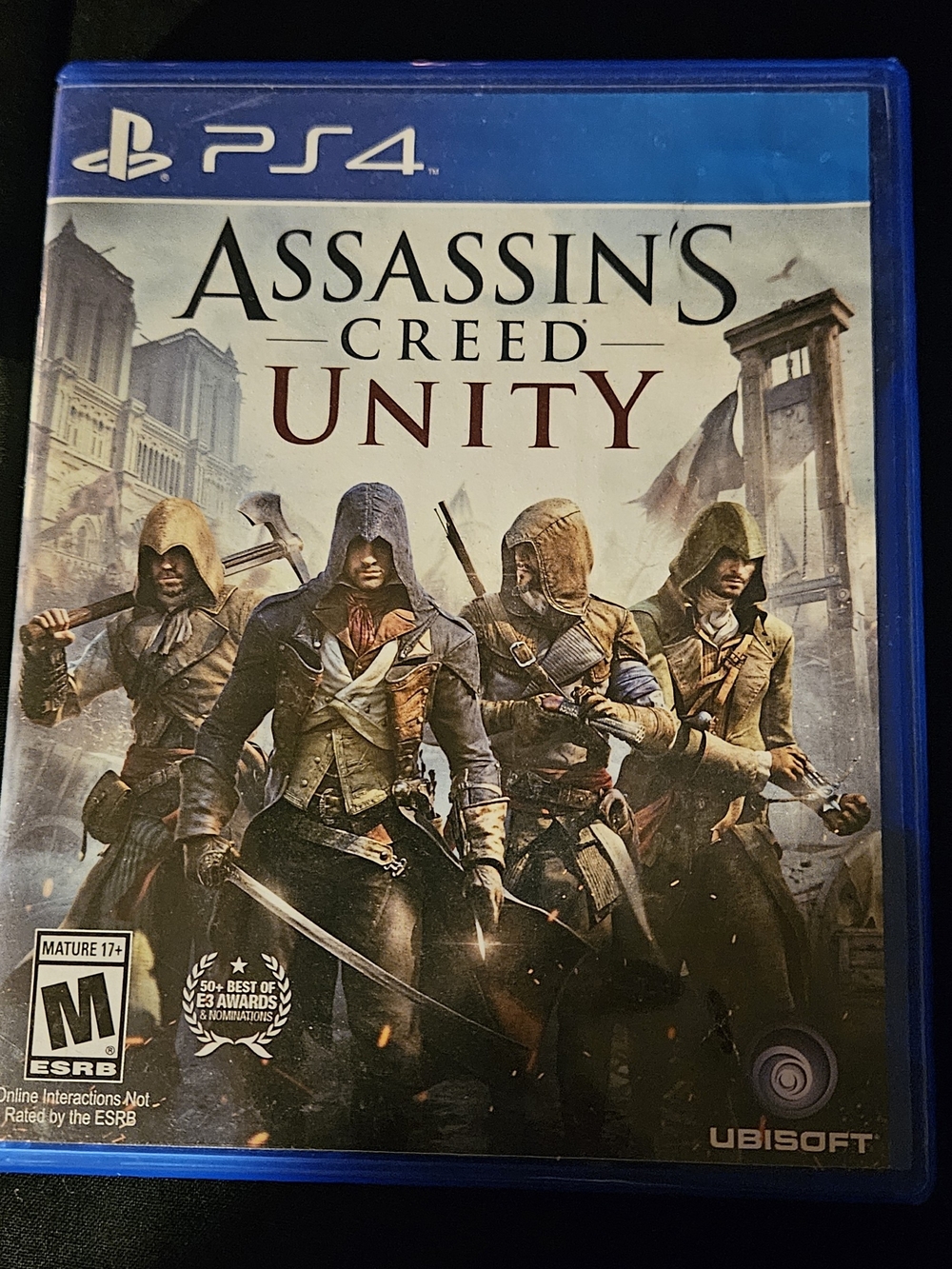 Sony PS4 Assassin's Creed Unity Video Game - Blue Case with Multicolor Cover Art